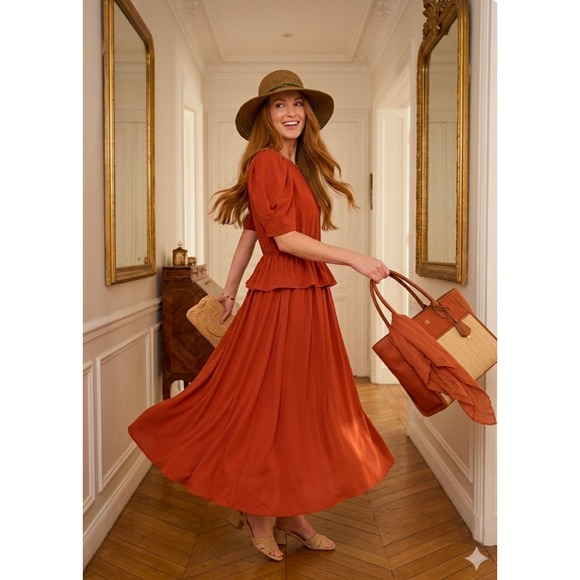 Ulla Johnson Dresses & Skirts - Ulla Johnson Marion Puff Sleeve Midi Dress & Straw Sun Hat Bundle Retail $520